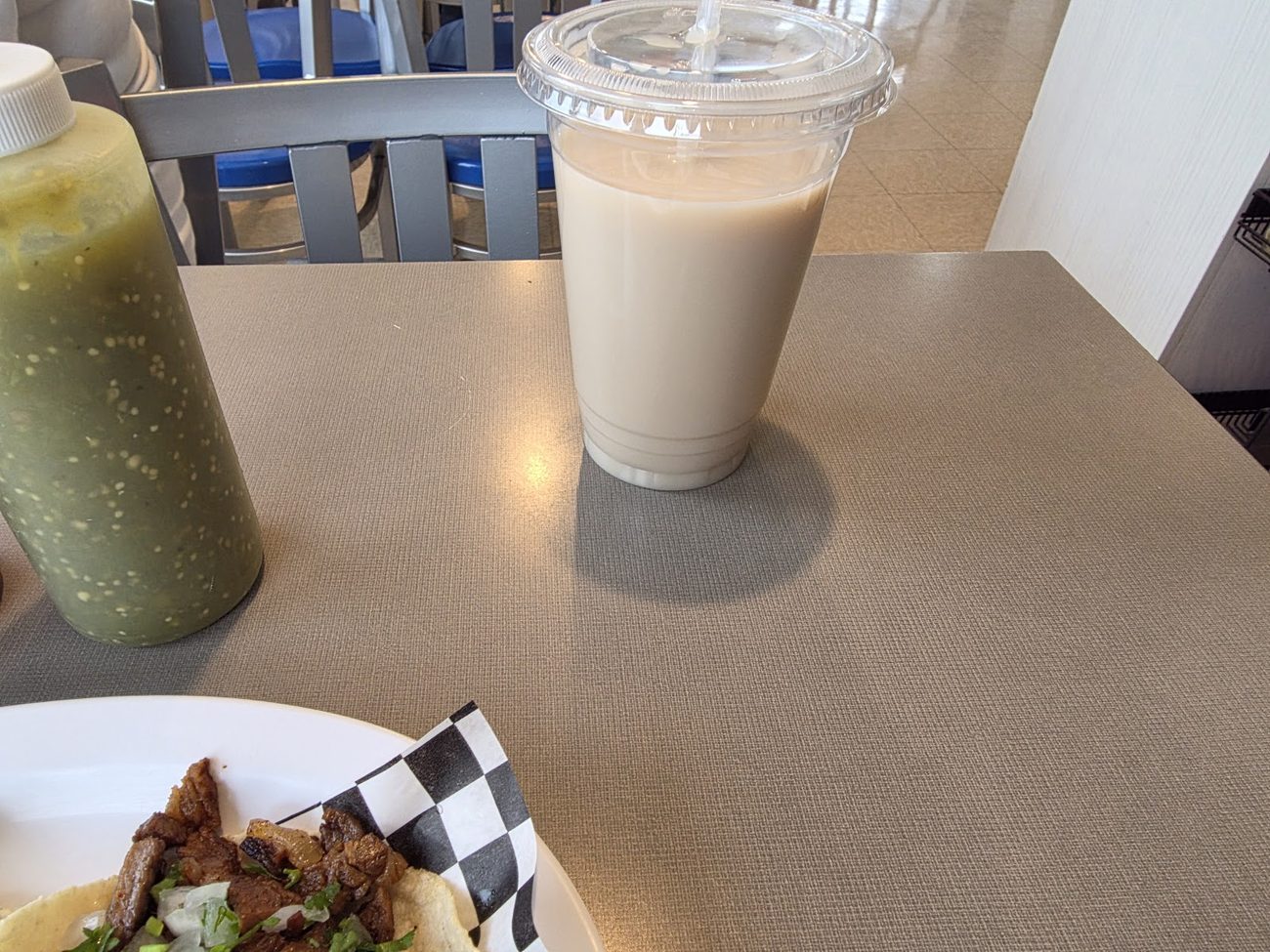 Fresh horchata agua fresca at La Esperanza Bakery